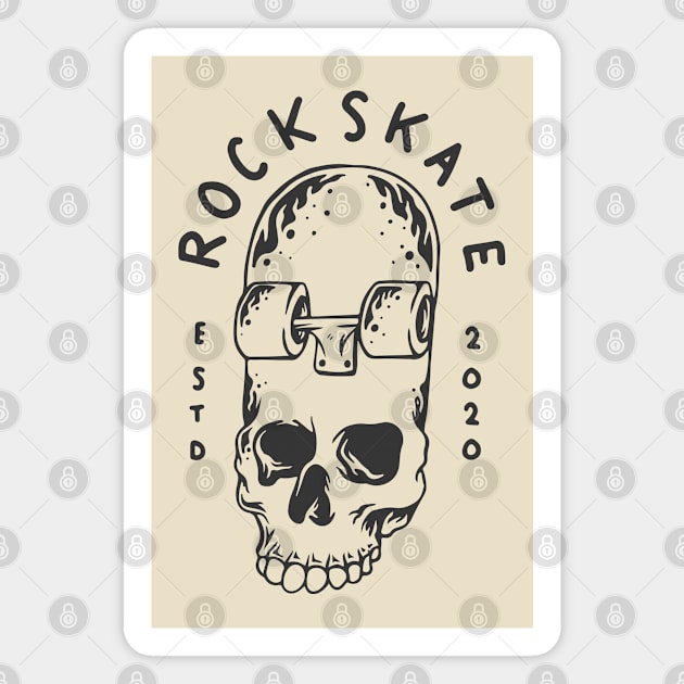 Rock skate skull Magnet by Mako Design 